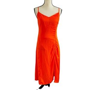 Dance & Marvel Vibrant Orange Tangerine Midi Dress